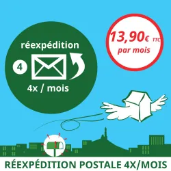 Réexpédition postale 4x / mois - Ouvrir une Boîte postale en France