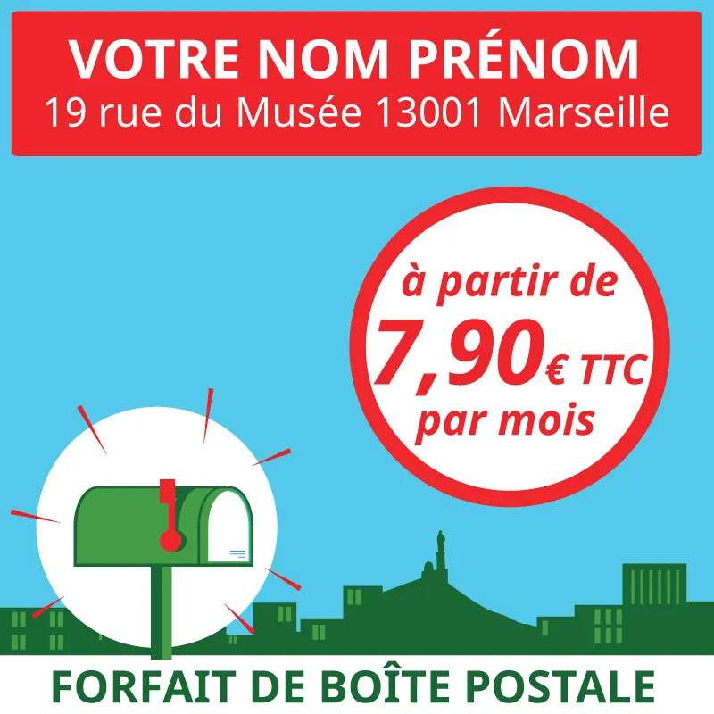 1 mois de boîte postale Marseille 1er - Ouvrir une Boîte postale en France