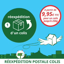 Service annexe à votre boîte postale : Réexpédition postale de vos colis jusqu'à 250g.
