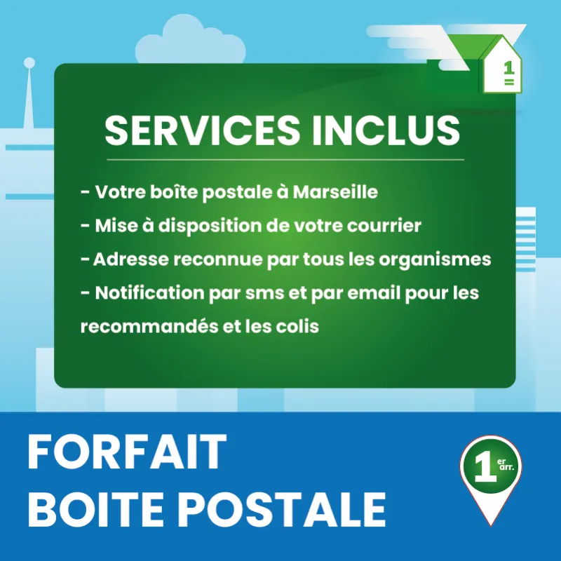 Forfait de boîte postale Marseille 1er - Ouvrir une Boîte postale en France