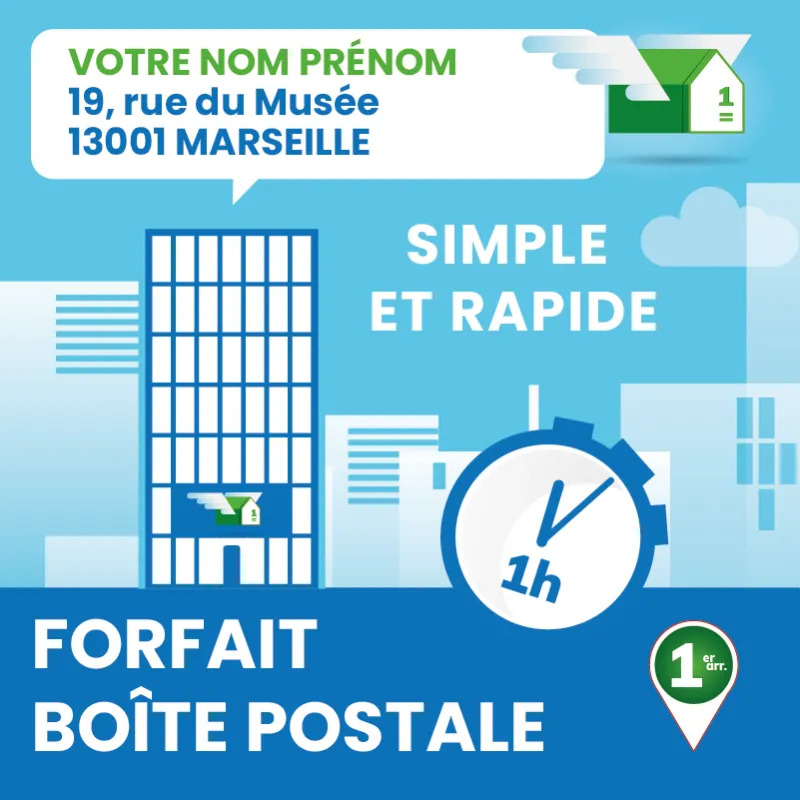 Forfait de boîte postale Marseille 1er - Ouvrir une Boîte postale en France